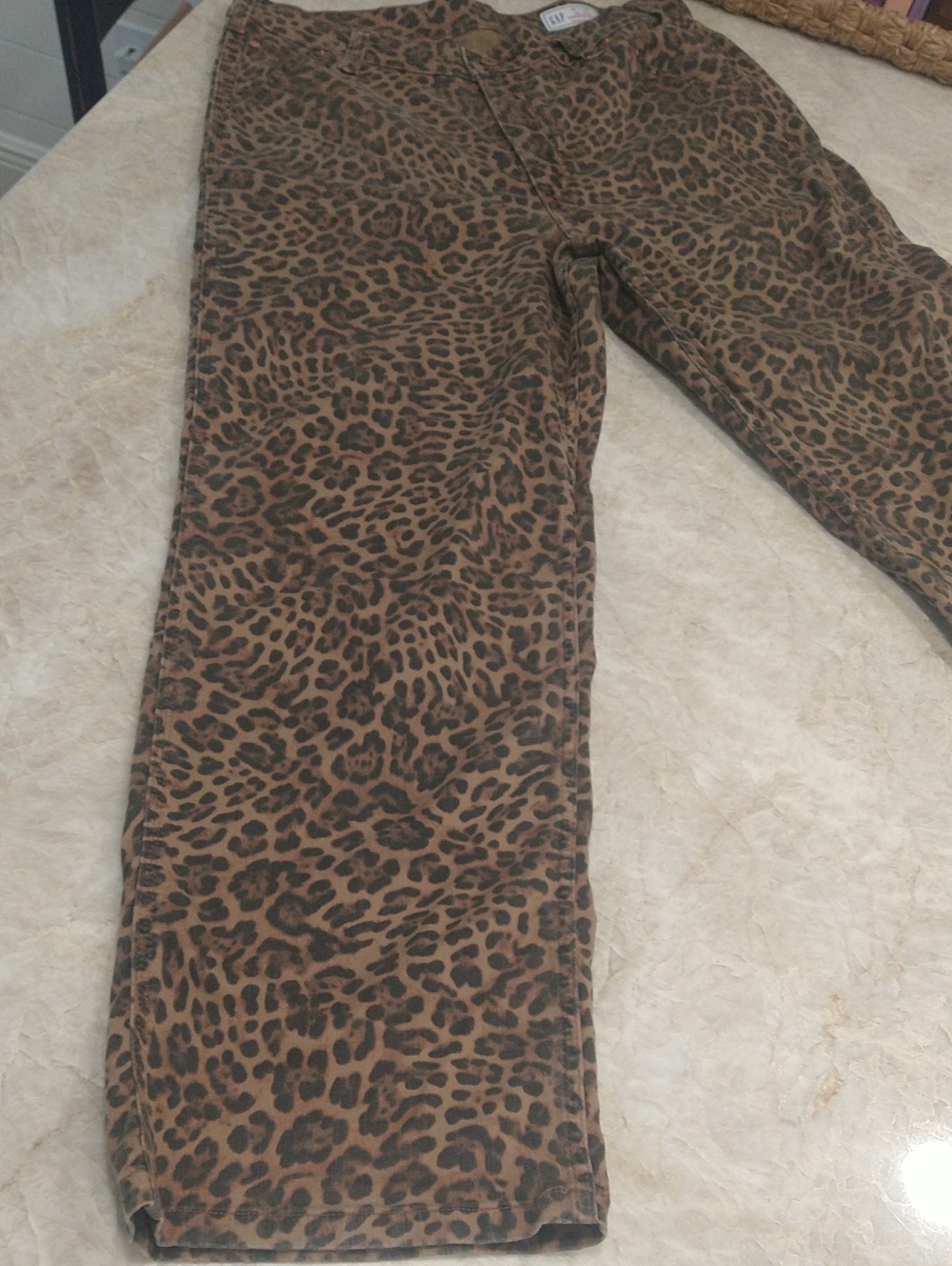 Leopard Gap Print Women’s Jeans - Brown Leopard Animal Print 14 R Carpenter 32